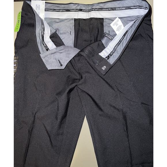 Haggar Premium Flex Performance Comfort Straight Fit Men’s 36Wx30L Black Pants - Picture 2 of 7